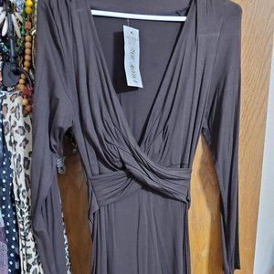 Brown long sleeve dress